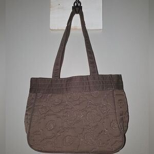 Thirty-One Quilted Poppy Demi Purse Handbag Brown